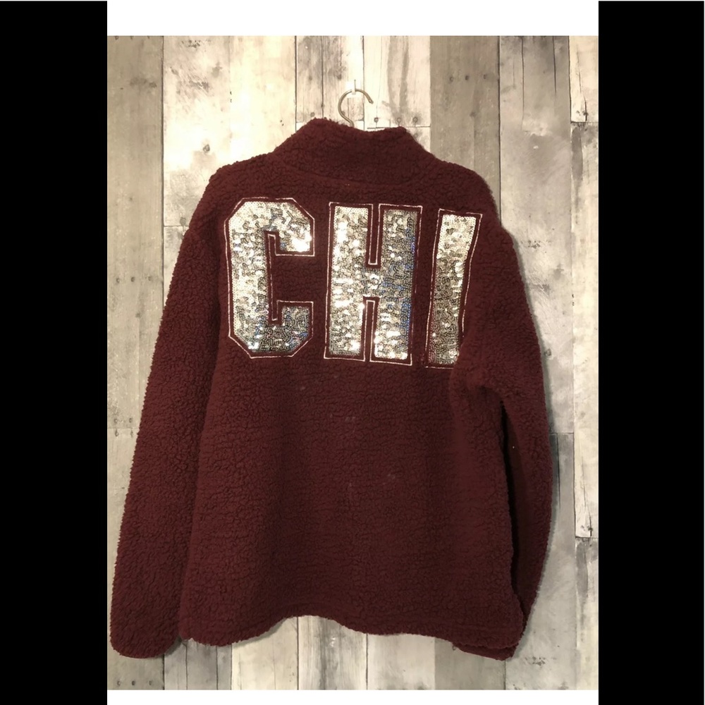 Pink Victoria’s Secret Chicago Sherpa Quarter Zip